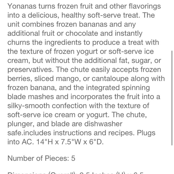 🍌🍌New In Box Classic Yonanas Soft Serve Dessert Maker - Picture 11 of 11